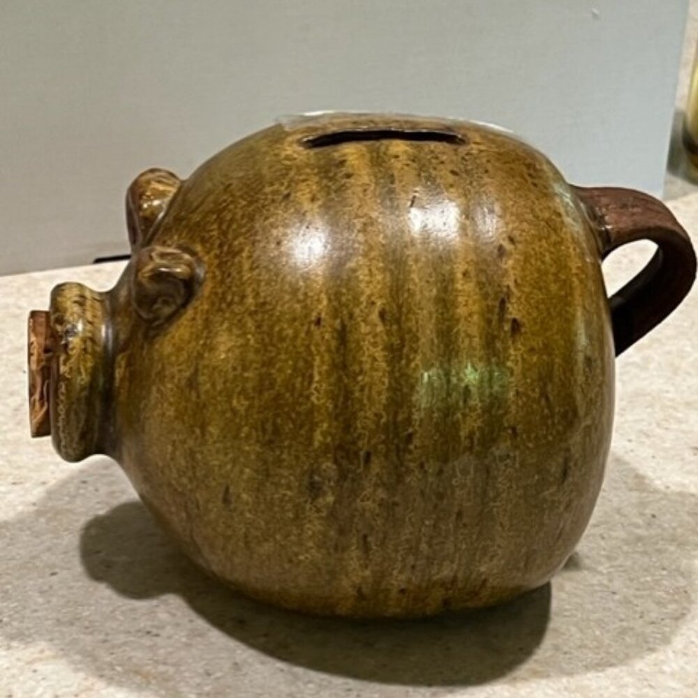 Vintage Studio Art Pottery Piggy Bank pig Cork nose pig lovers collectors